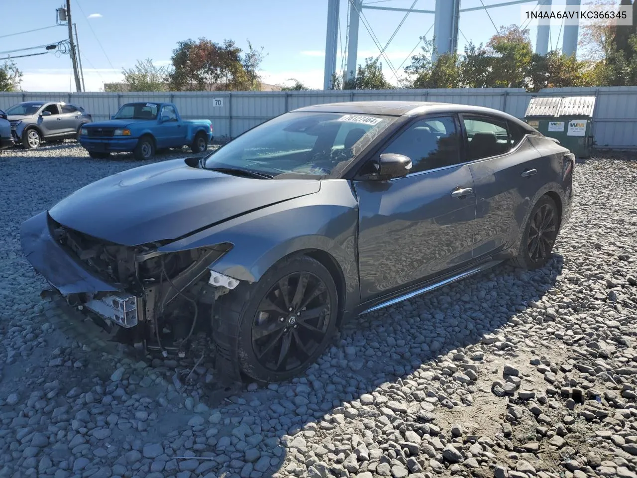 2019 Nissan Maxima S VIN: 1N4AA6AV1KC366345 Lot: 76127464