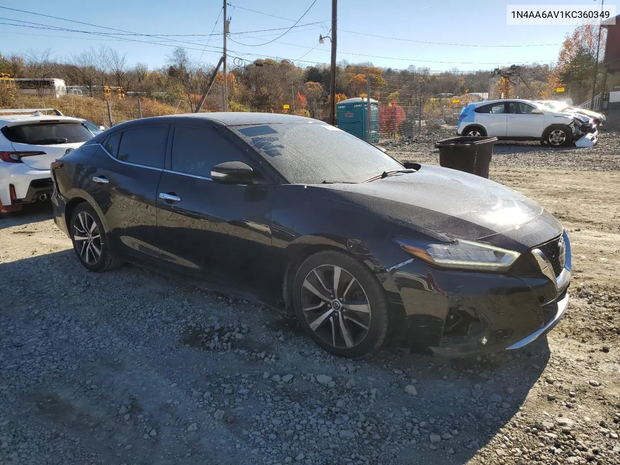 2019 Nissan Maxima S VIN: 1N4AA6AV1KC360349 Lot: 78755264