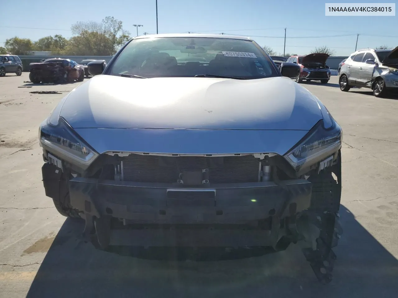 2019 Nissan Maxima S VIN: 1N4AA6AV4KC384015 Lot: 80755314