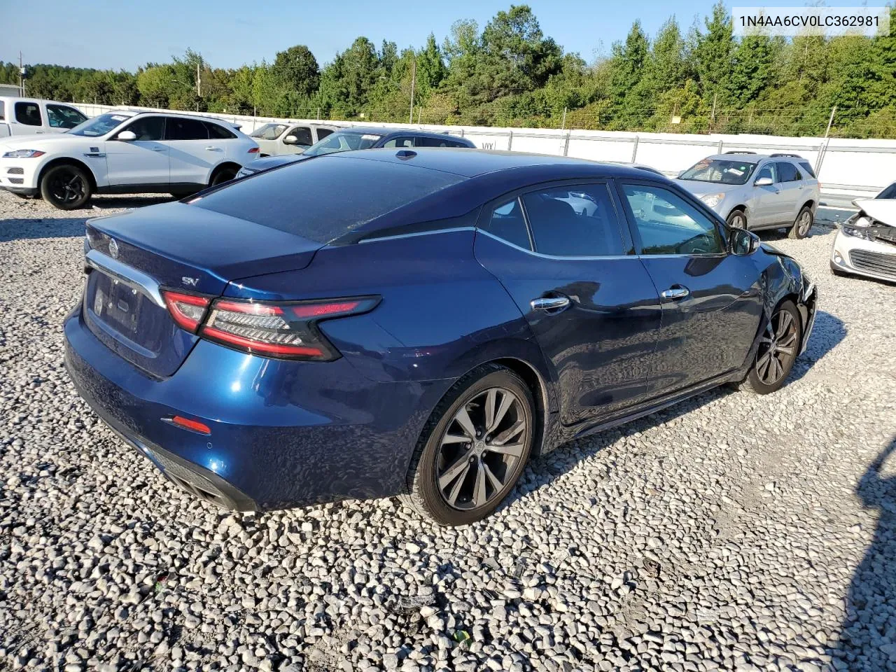 1N4AA6CV0LC362981 2020 Nissan Maxima Sv