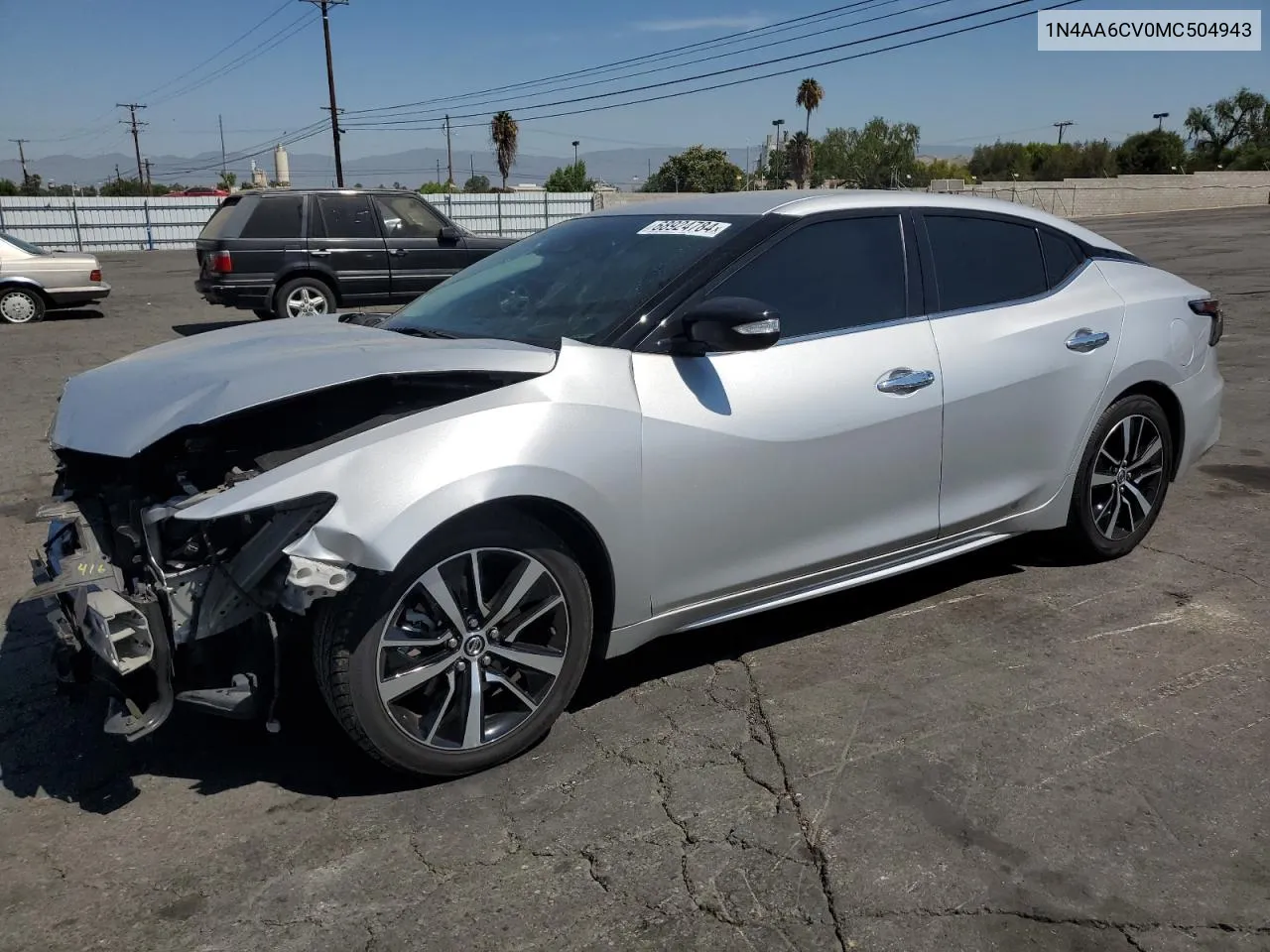 2021 Nissan Maxima Sv VIN: 1N4AA6CV0MC504943 Lot: 70257274