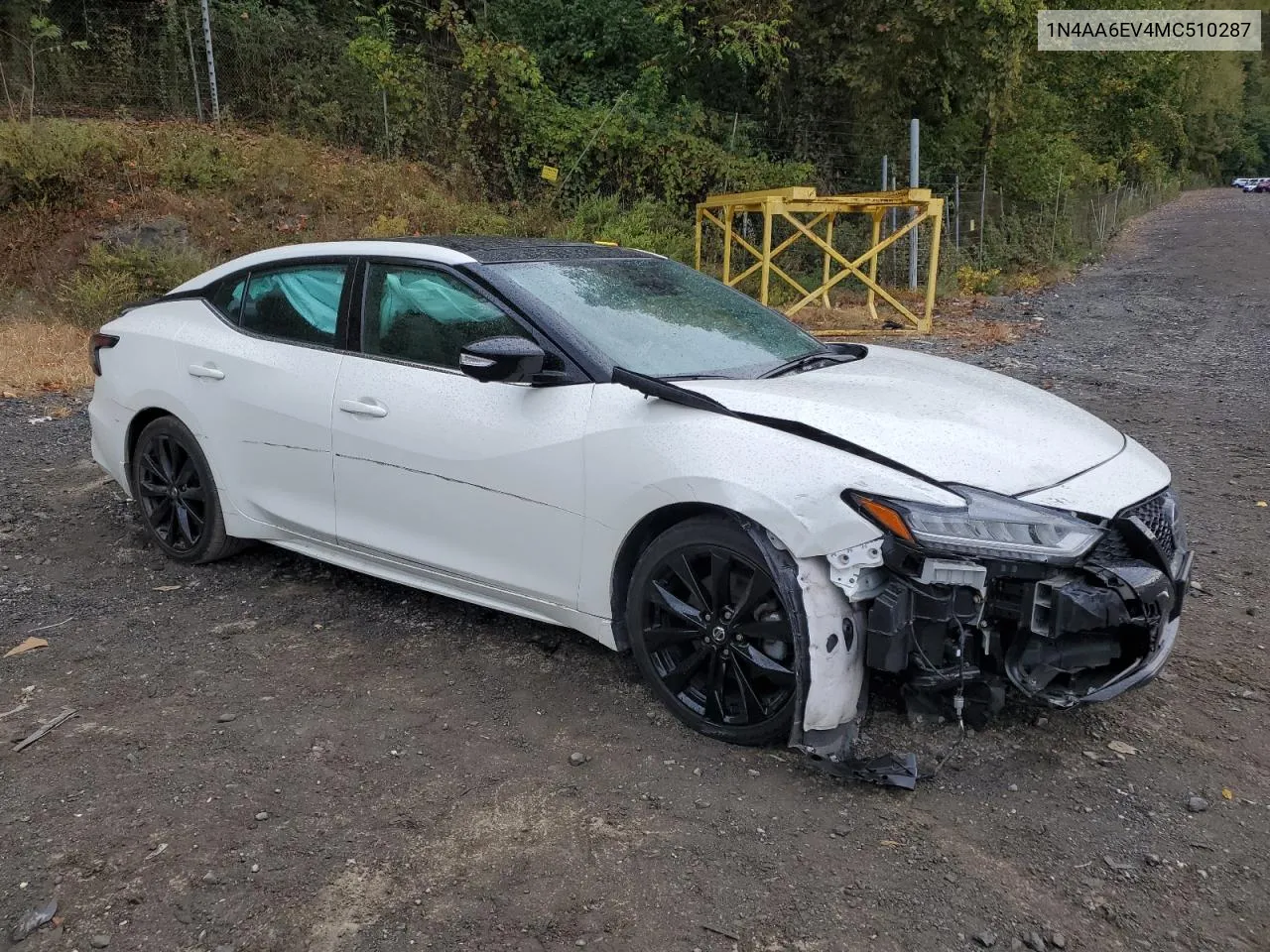 2021 Nissan Maxima Sr VIN: 1N4AA6EV4MC510287 Lot: 73909294