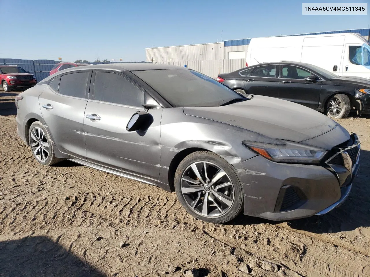 2021 Nissan Maxima Sv VIN: 1N4AA6CV4MC511345 Lot: 75726764