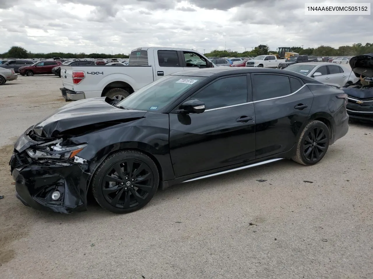 2021 Nissan Maxima Sr VIN: 1N4AA6EV0MC505152 Lot: 77001974