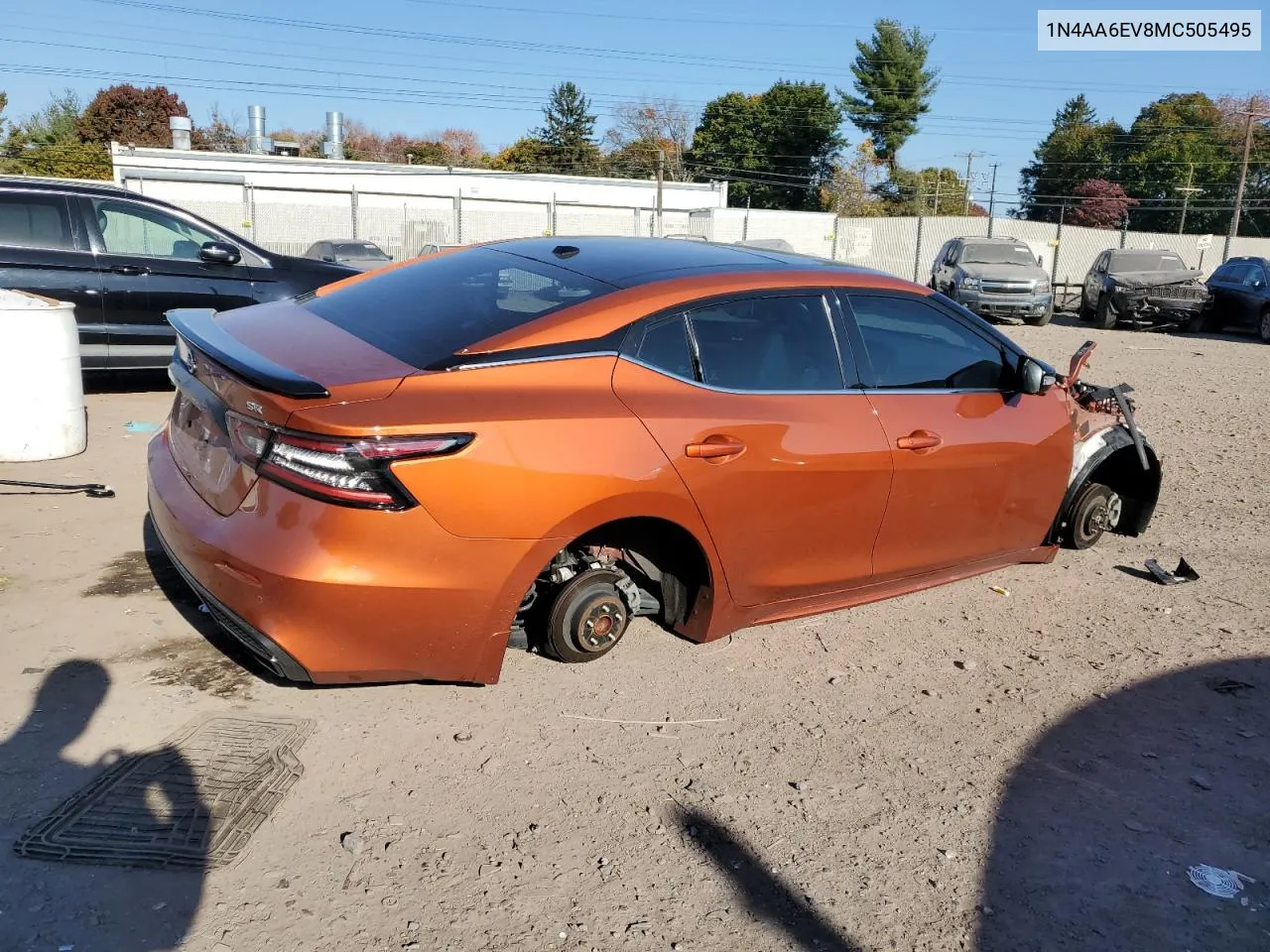 2021 Nissan Maxima Sr VIN: 1N4AA6EV8MC505495 Lot: 77338254