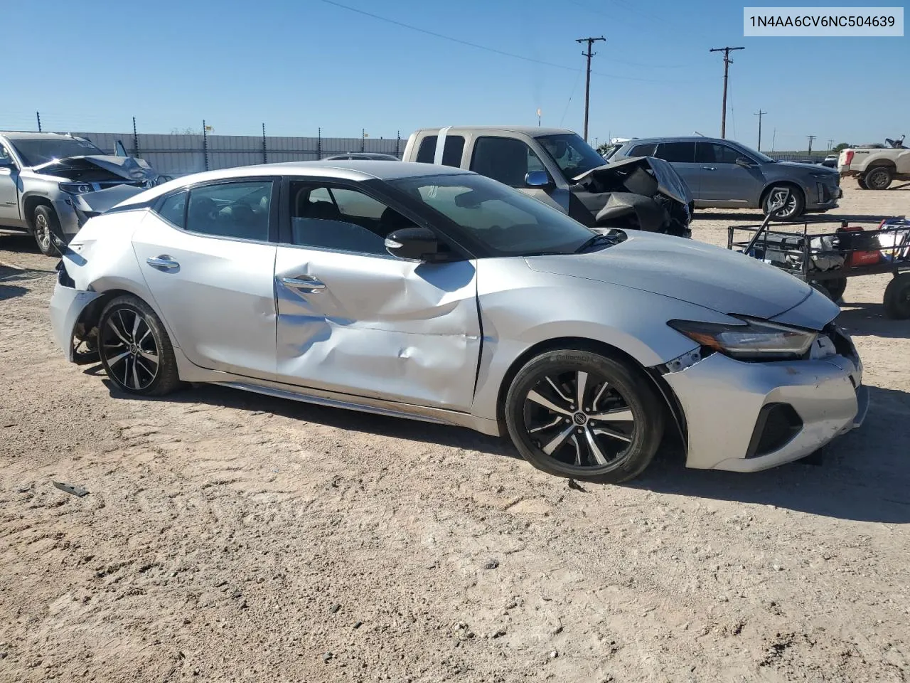 2022 Nissan Maxima Sv VIN: 1N4AA6CV6NC504639 Lot: 73201484