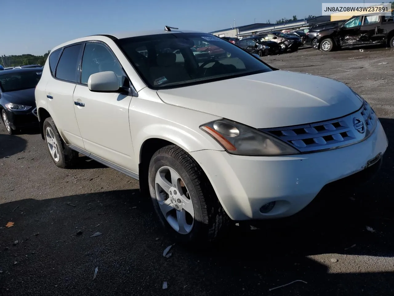 2003 Nissan Murano Sl VIN: JN8AZ08W43W237891 Lot: 53432624