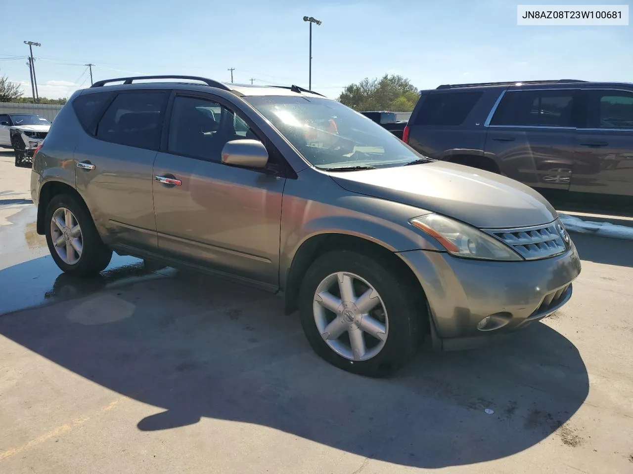 2003 Nissan Murano Sl VIN: JN8AZ08T23W100681 Lot: 68043414