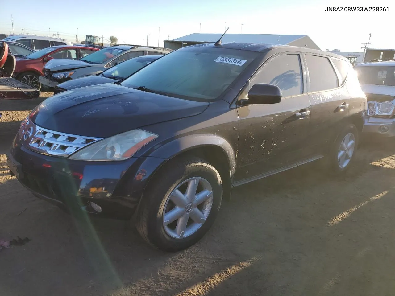 2003 Nissan Murano Sl VIN: JN8AZ08W33W228261 Lot: 72967364