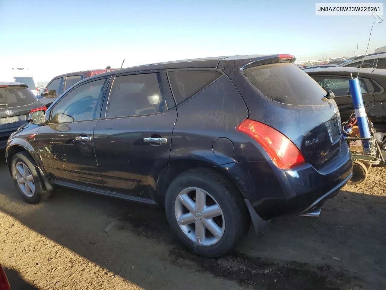 2003 Nissan Murano Sl VIN: JN8AZ08W33W228261 Lot: 72967364