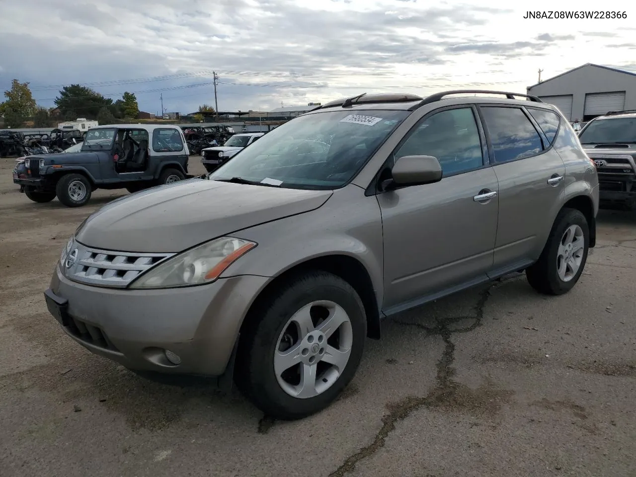 2003 Nissan Murano Sl VIN: JN8AZ08W63W228366 Lot: 76980534