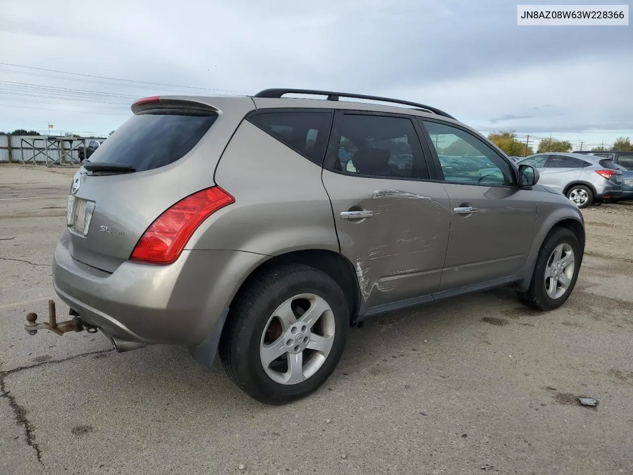 2003 Nissan Murano Sl VIN: JN8AZ08W63W228366 Lot: 76980534