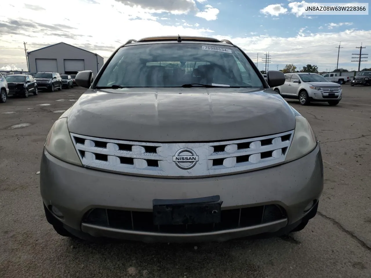 JN8AZ08W63W228366 2003 Nissan Murano Sl