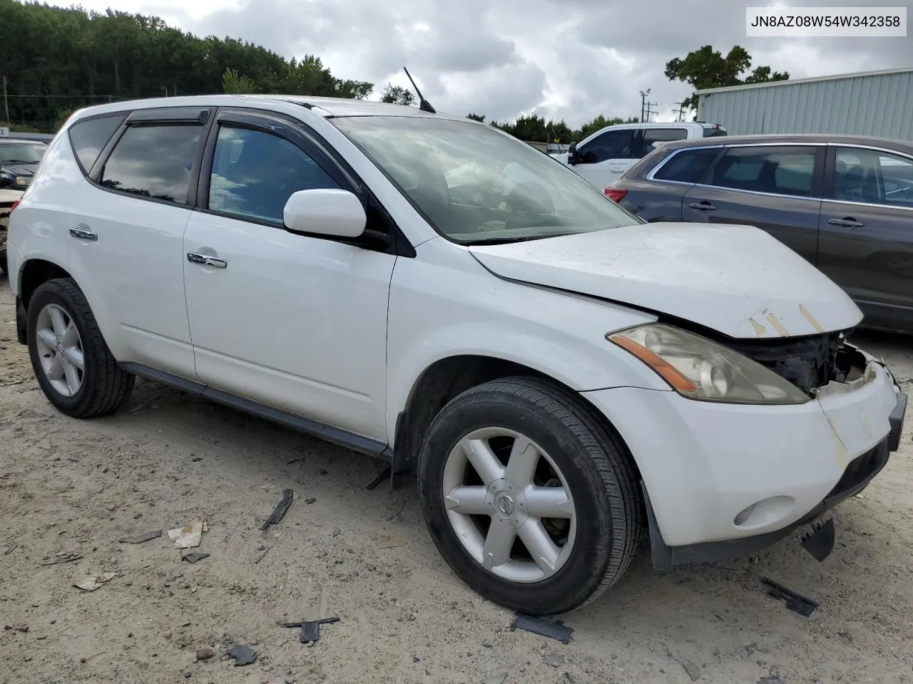 JN8AZ08W54W342358 2004 Nissan Murano Sl