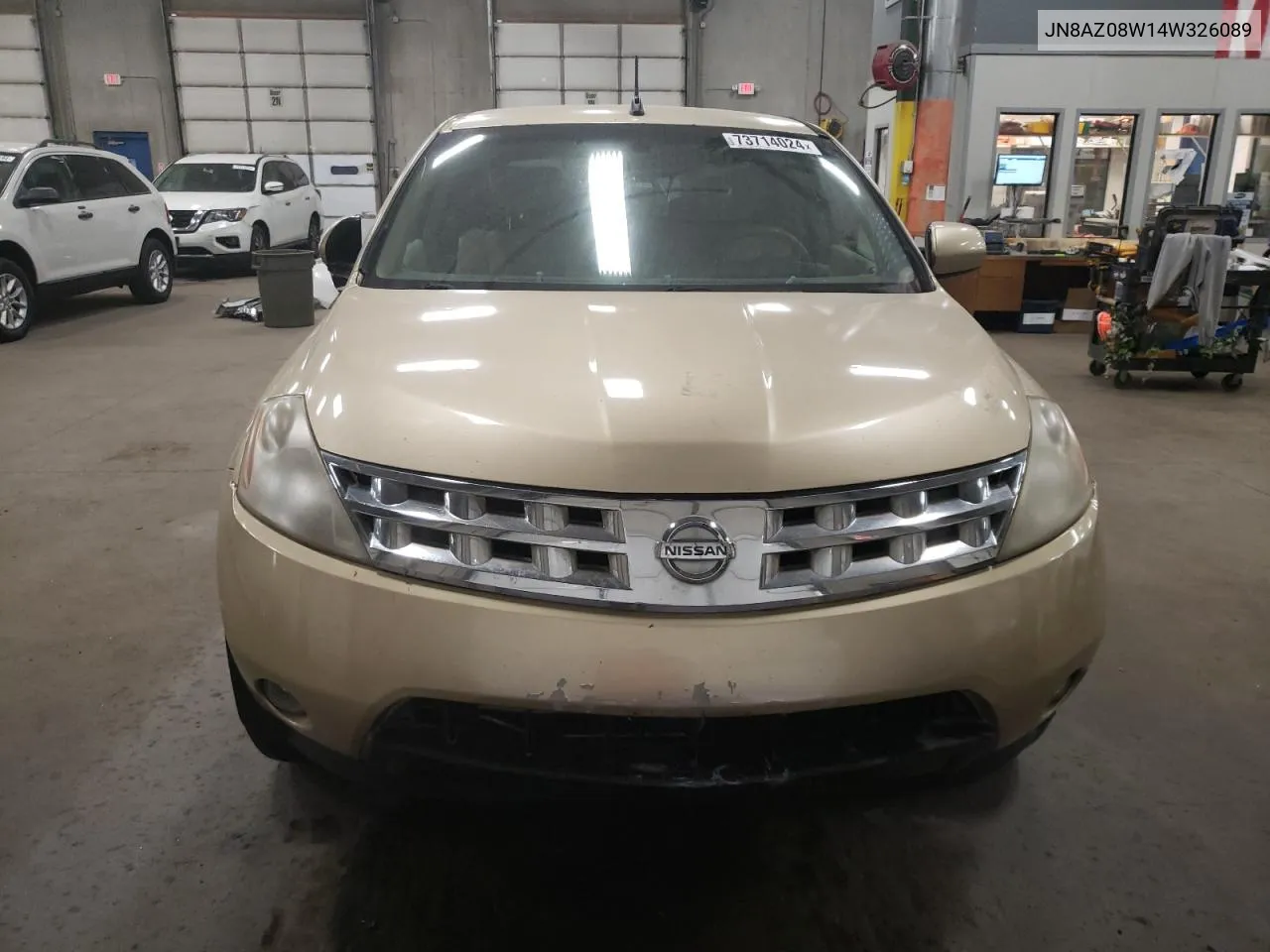 JN8AZ08W14W326089 2004 Nissan Murano Sl