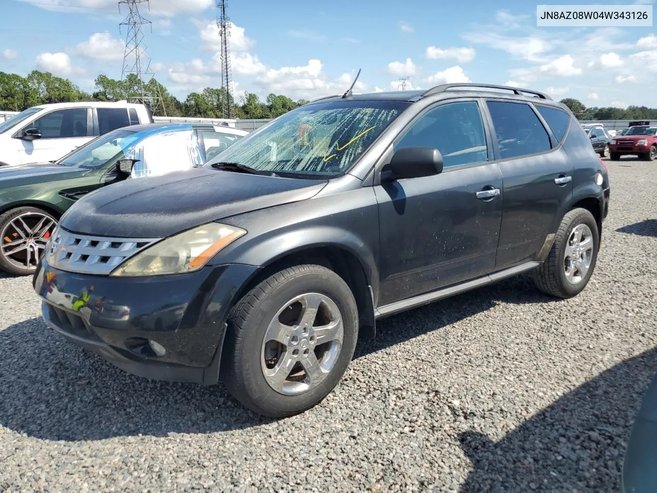 2004 Nissan Murano Sl VIN: JN8AZ08W04W343126 Lot: 73827244