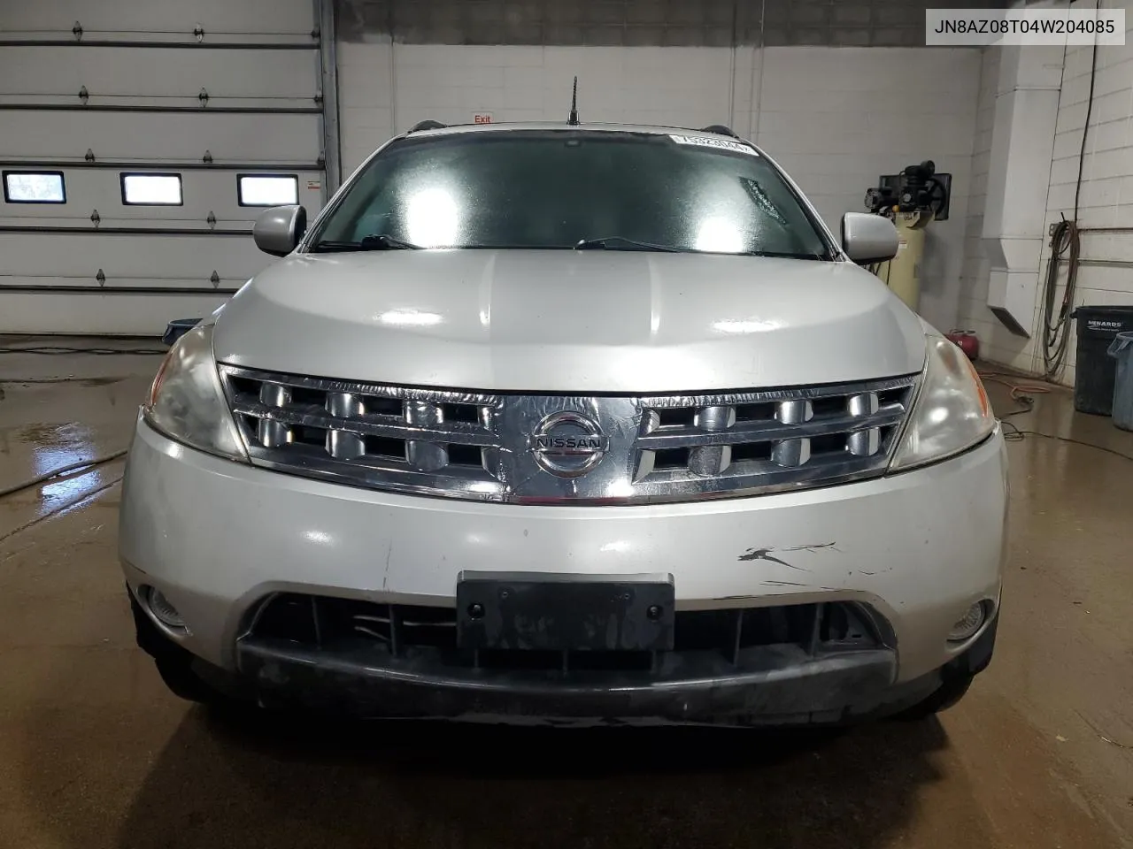 2004 Nissan Murano Sl VIN: JN8AZ08T04W204085 Lot: 75323044