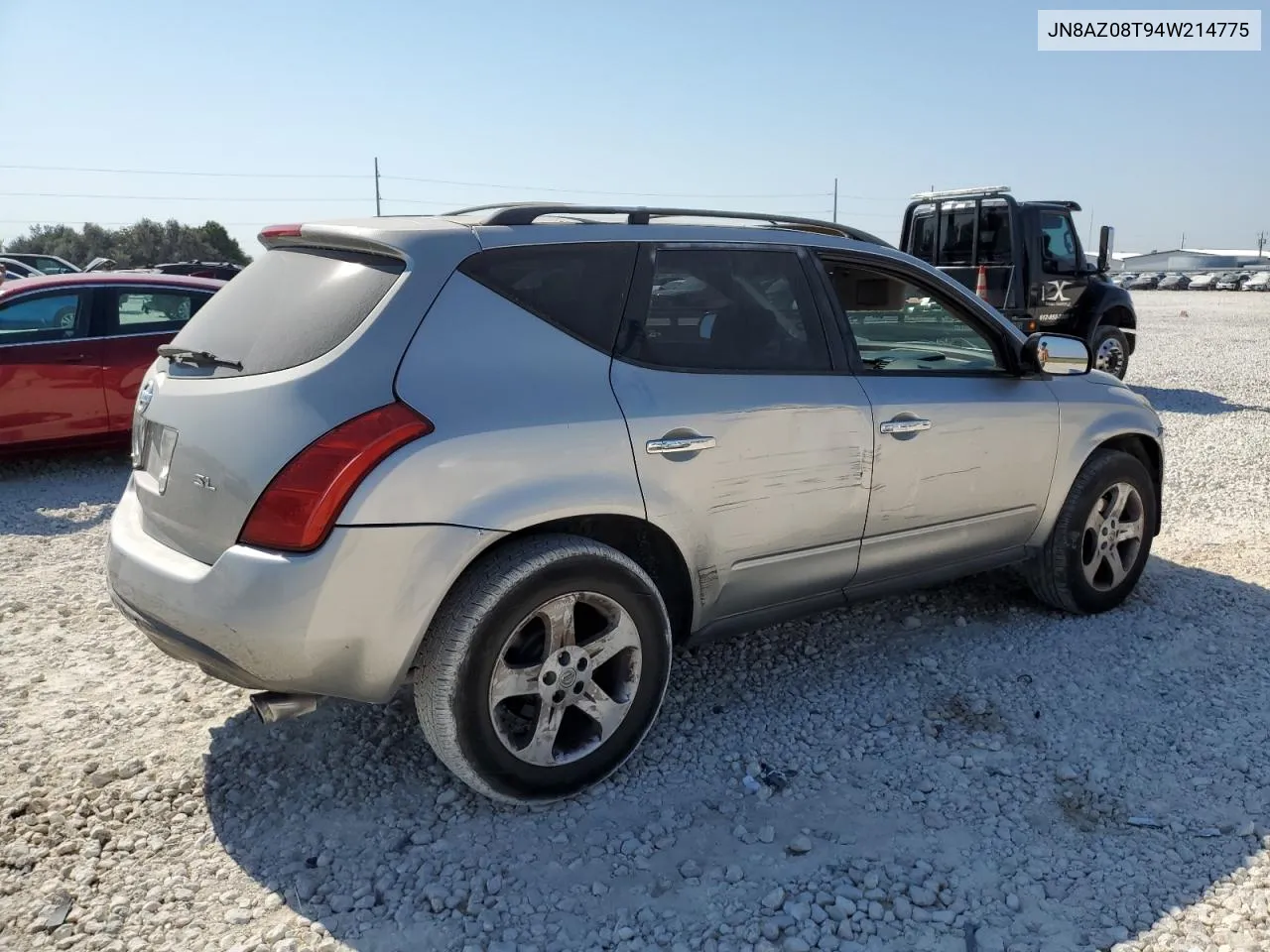 2004 Nissan Murano Sl VIN: JN8AZ08T94W214775 Lot: 75887154