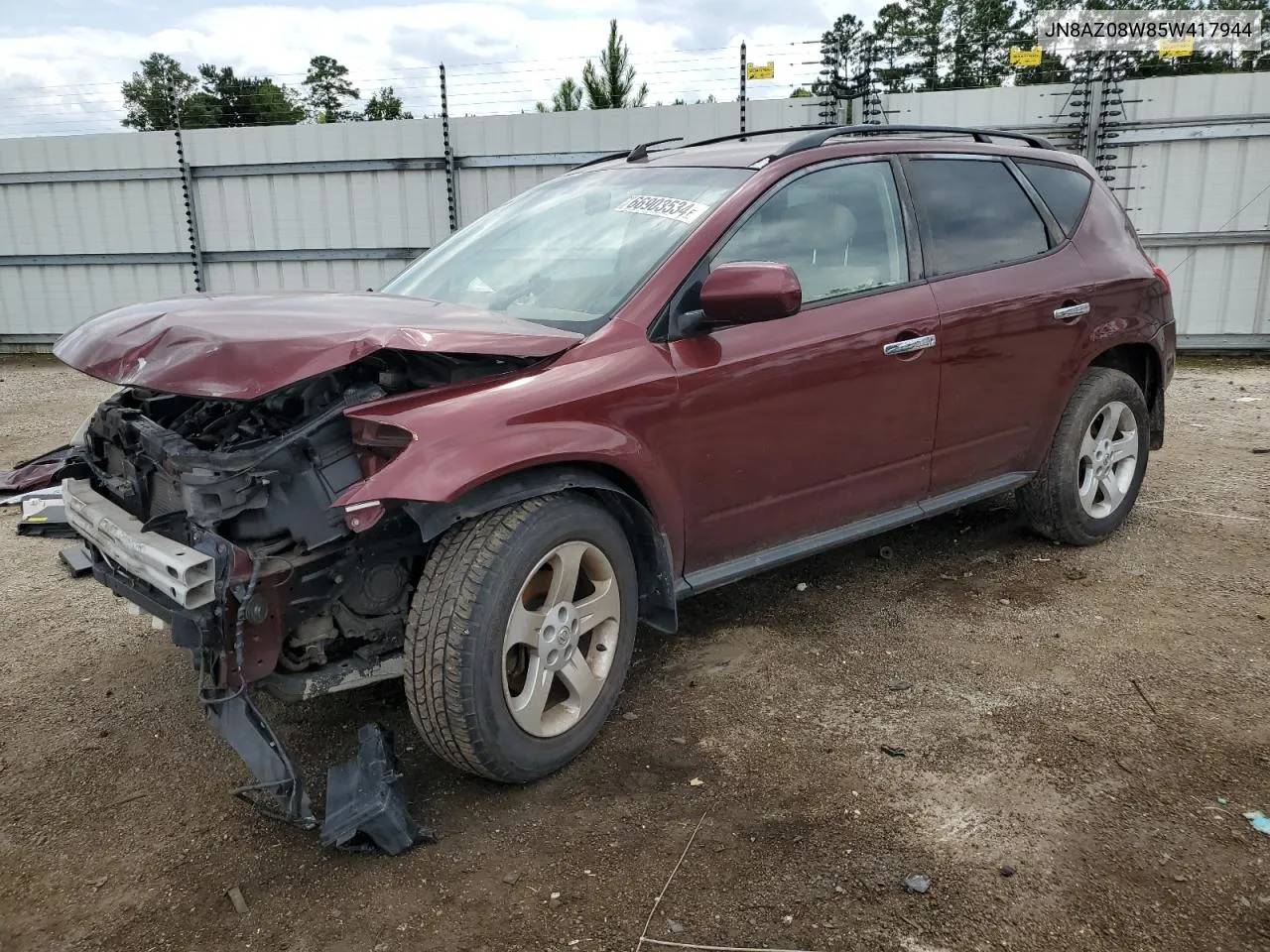 JN8AZ08W85W417944 2005 Nissan Murano Sl