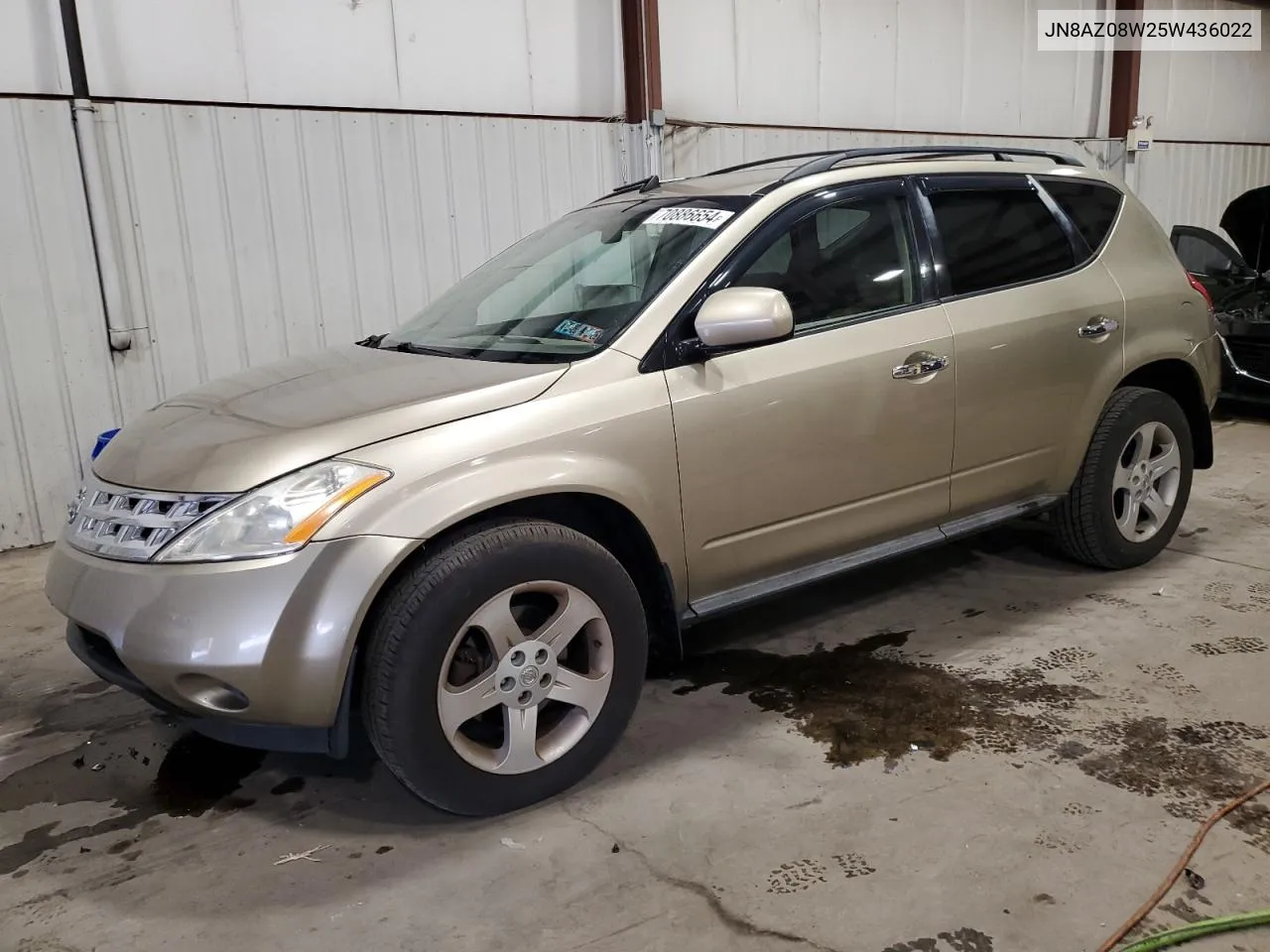 2005 Nissan Murano Sl VIN: JN8AZ08W25W436022 Lot: 70886654