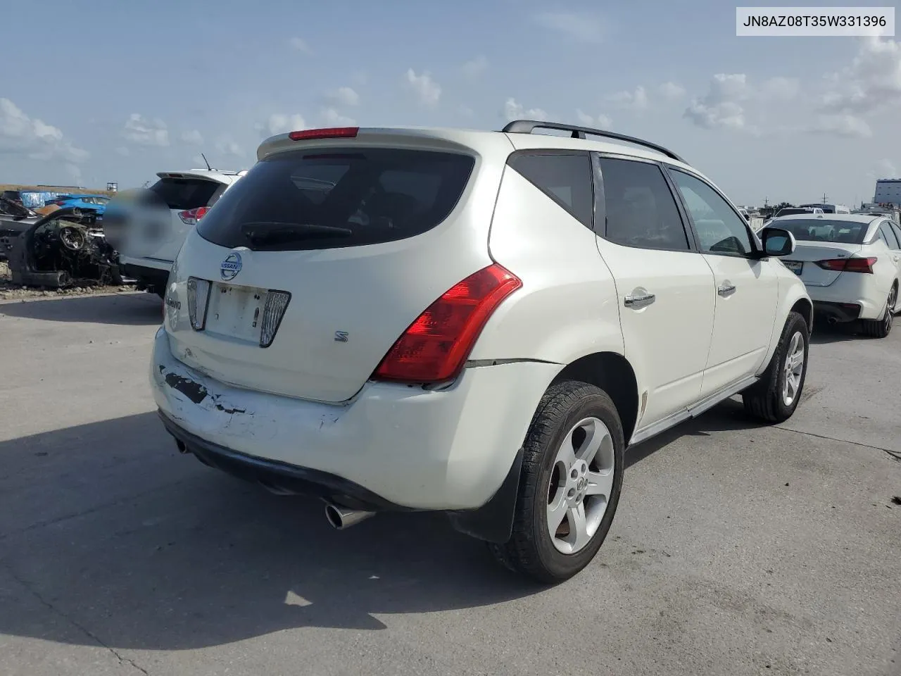 2005 Nissan Murano Sl VIN: JN8AZ08T35W331396 Lot: 73382124