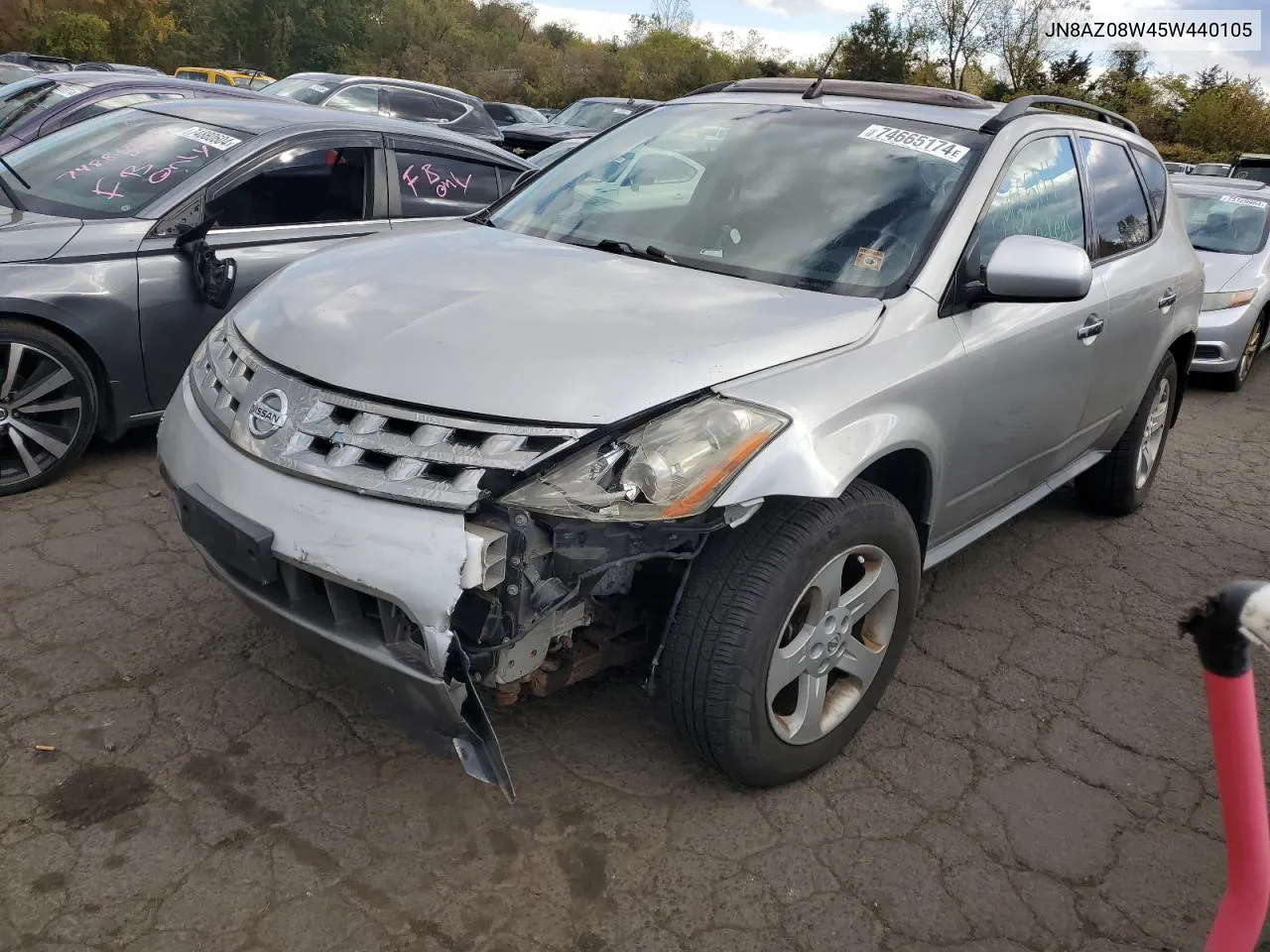 2005 Nissan Murano Sl VIN: JN8AZ08W45W440105 Lot: 74665174