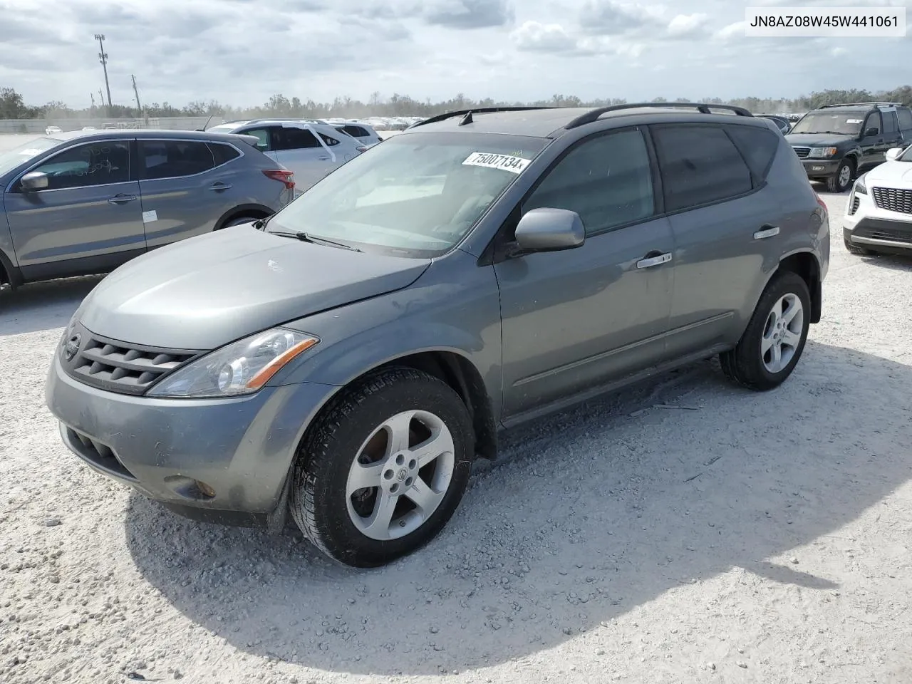 2005 Nissan Murano Sl VIN: JN8AZ08W45W441061 Lot: 75007134