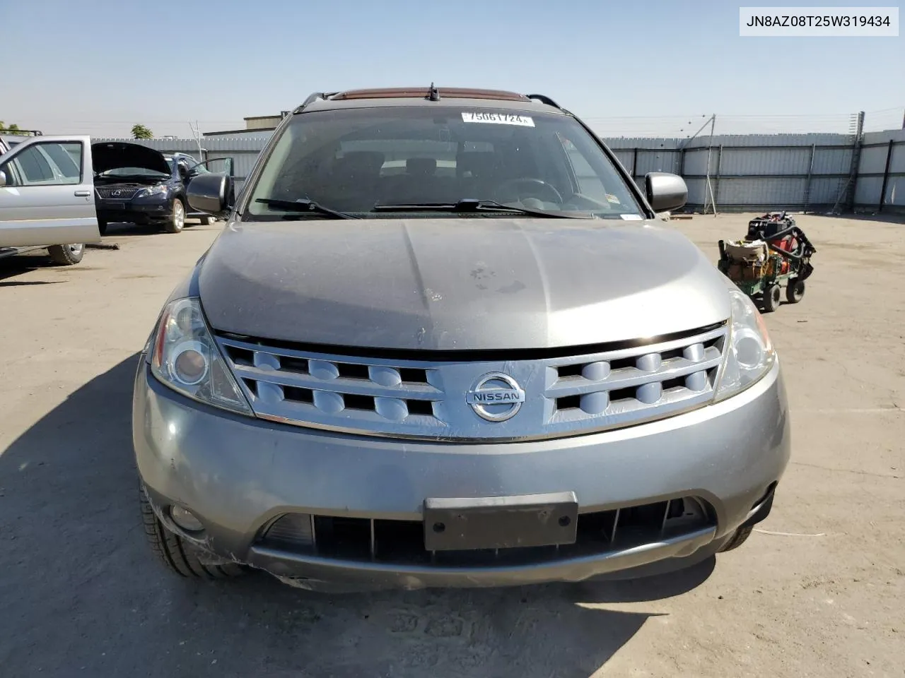 2005 Nissan Murano Sl VIN: JN8AZ08T25W319434 Lot: 75061724