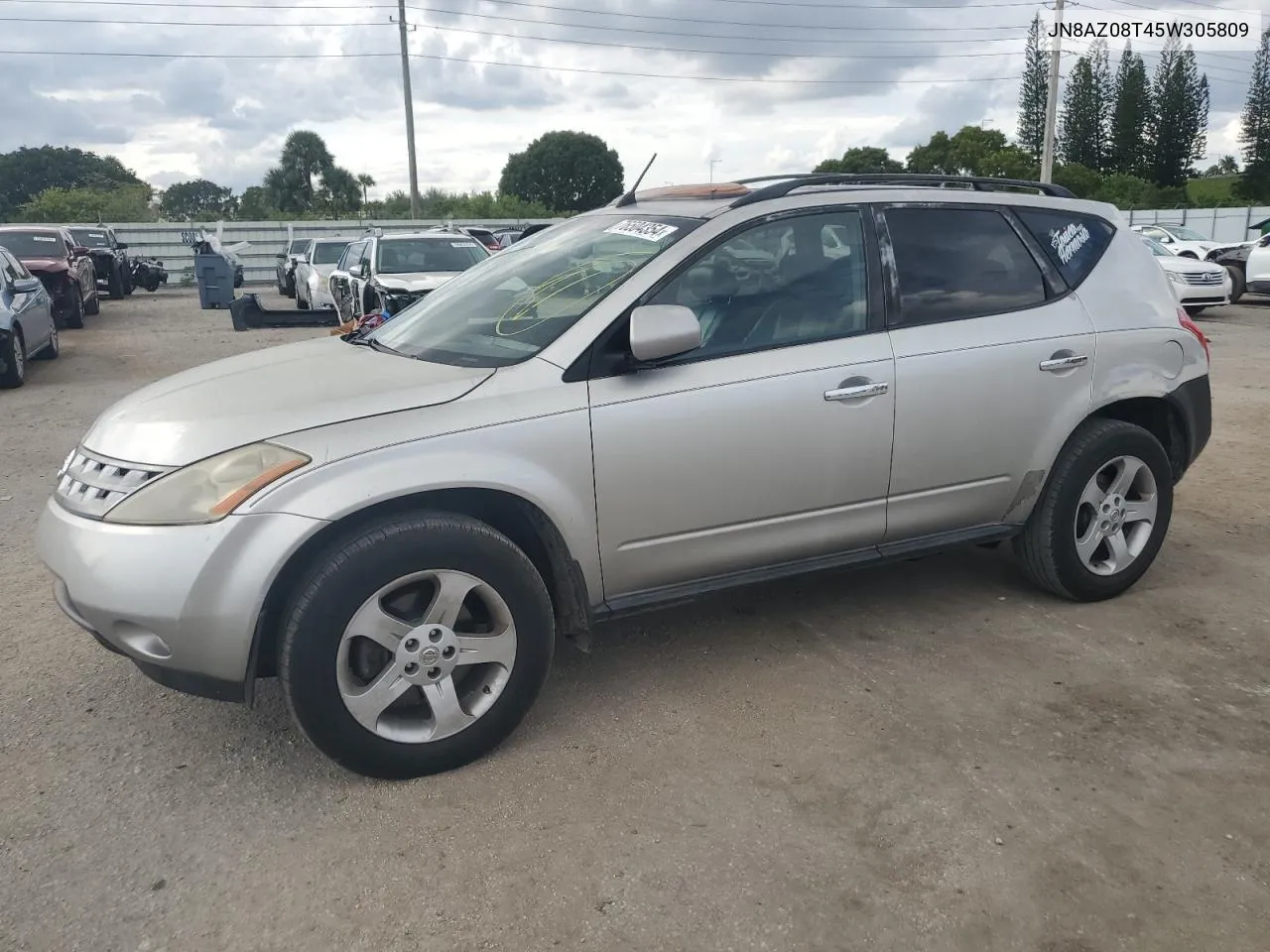 2005 Nissan Murano Sl VIN: JN8AZ08T45W305809 Lot: 76504354