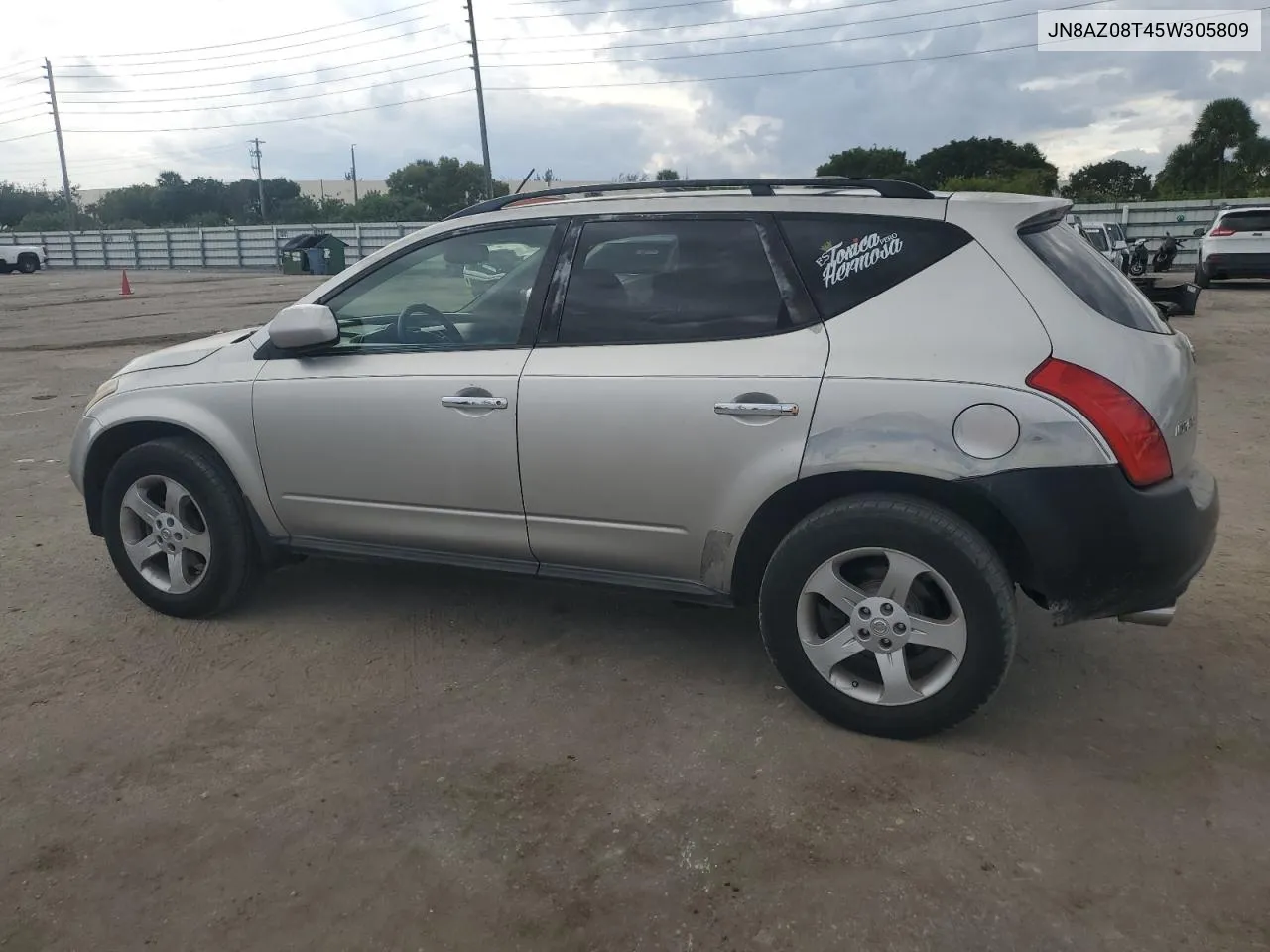 2005 Nissan Murano Sl VIN: JN8AZ08T45W305809 Lot: 76504354