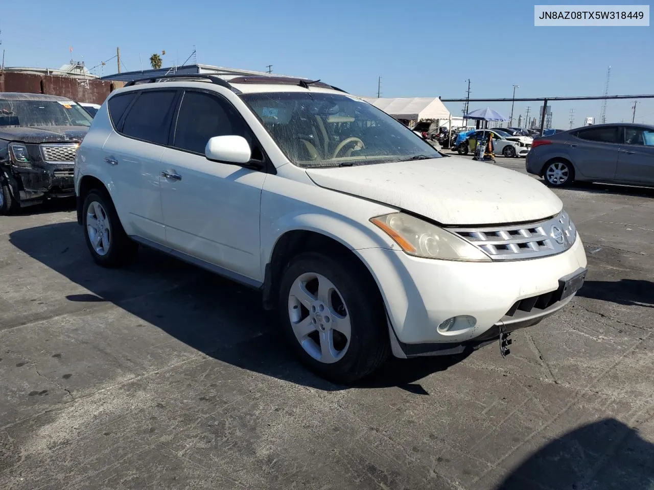 2005 Nissan Murano Sl VIN: JN8AZ08TX5W318449 Lot: 76541814