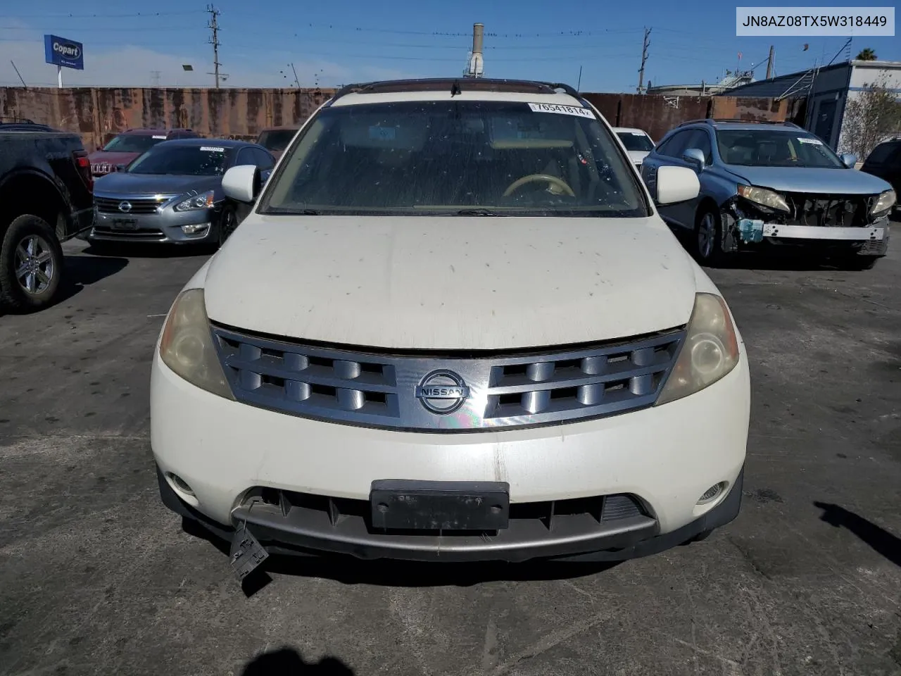 2005 Nissan Murano Sl VIN: JN8AZ08TX5W318449 Lot: 76541814