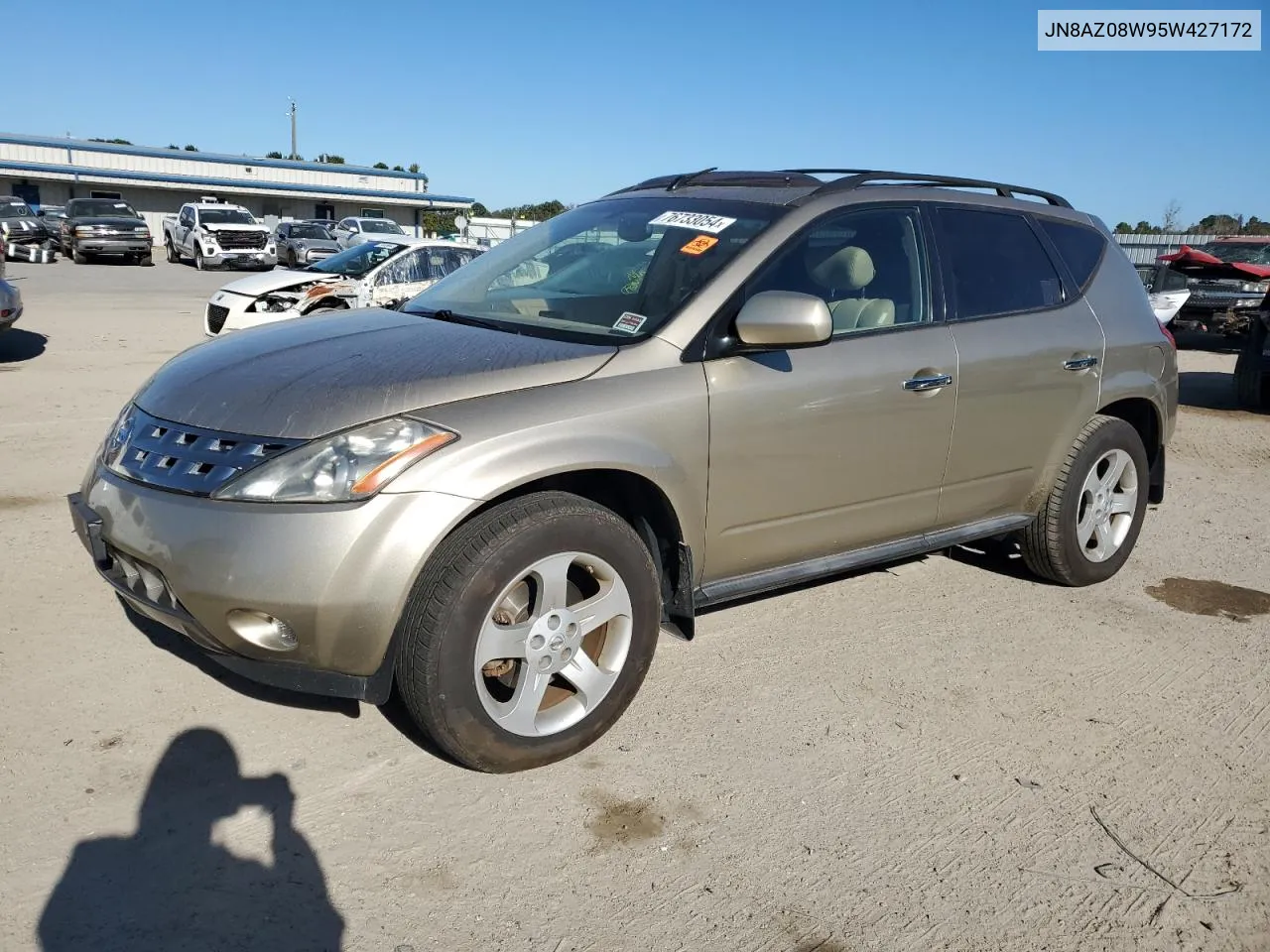 2005 Nissan Murano Sl VIN: JN8AZ08W95W427172 Lot: 76733054