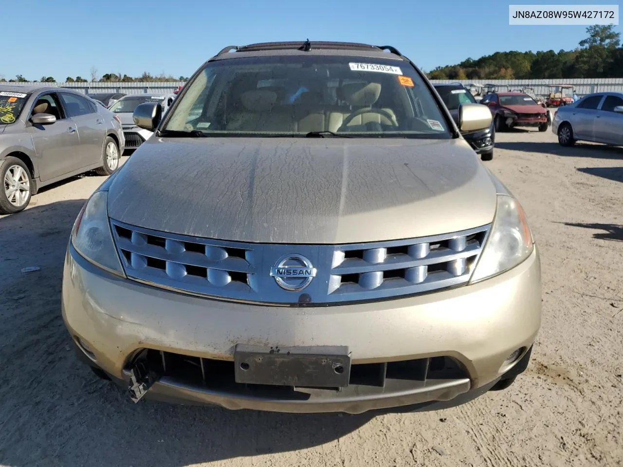 2005 Nissan Murano Sl VIN: JN8AZ08W95W427172 Lot: 76733054