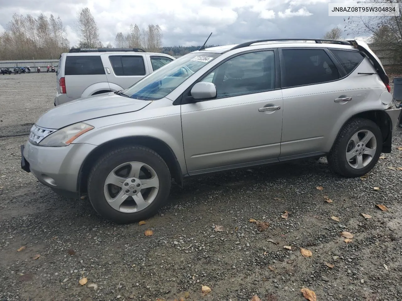 2005 Nissan Murano Sl VIN: JN8AZ08T95W304834 Lot: 77152364