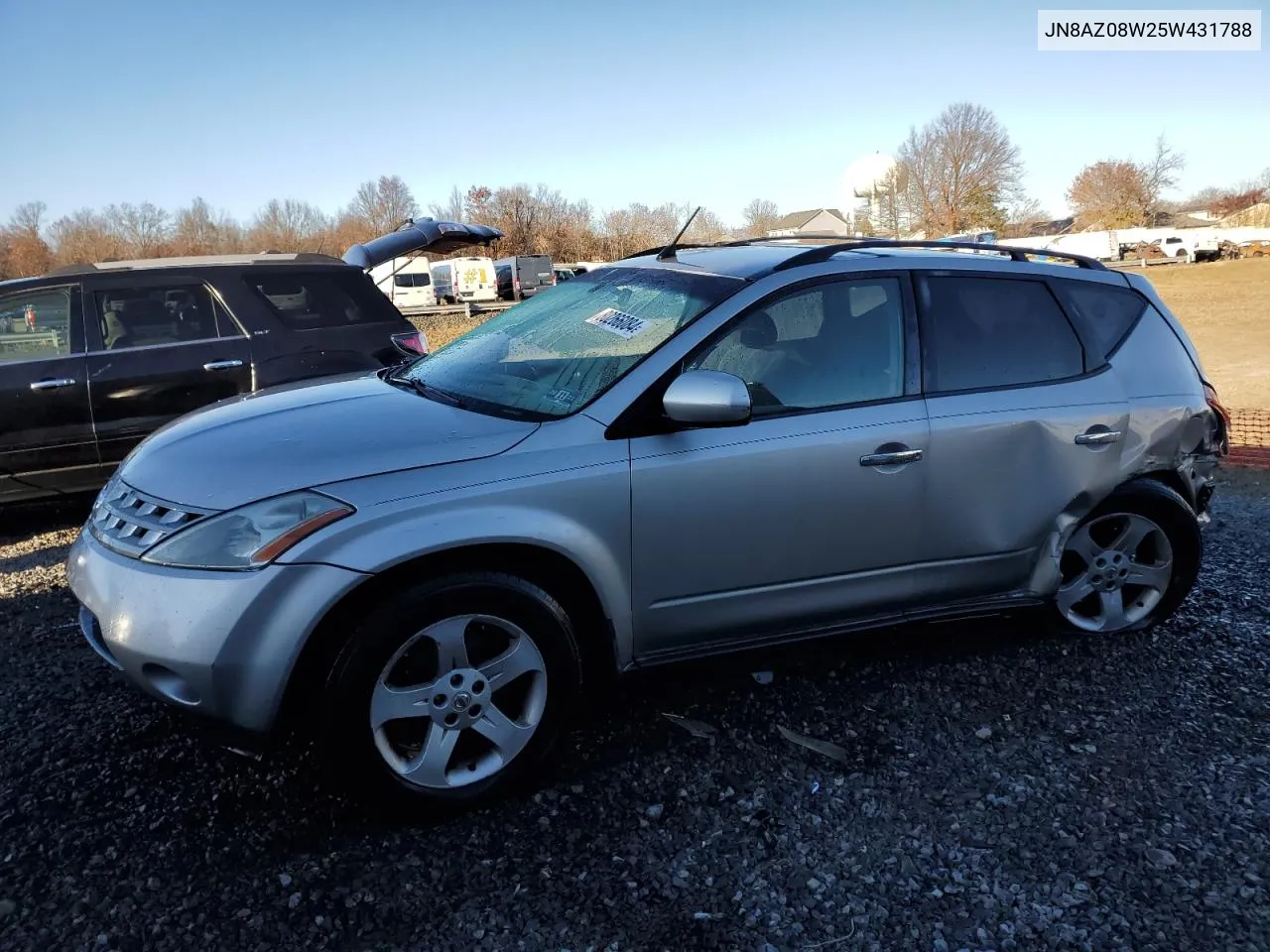 2005 Nissan Murano Sl VIN: JN8AZ08W25W431788 Lot: 80266084