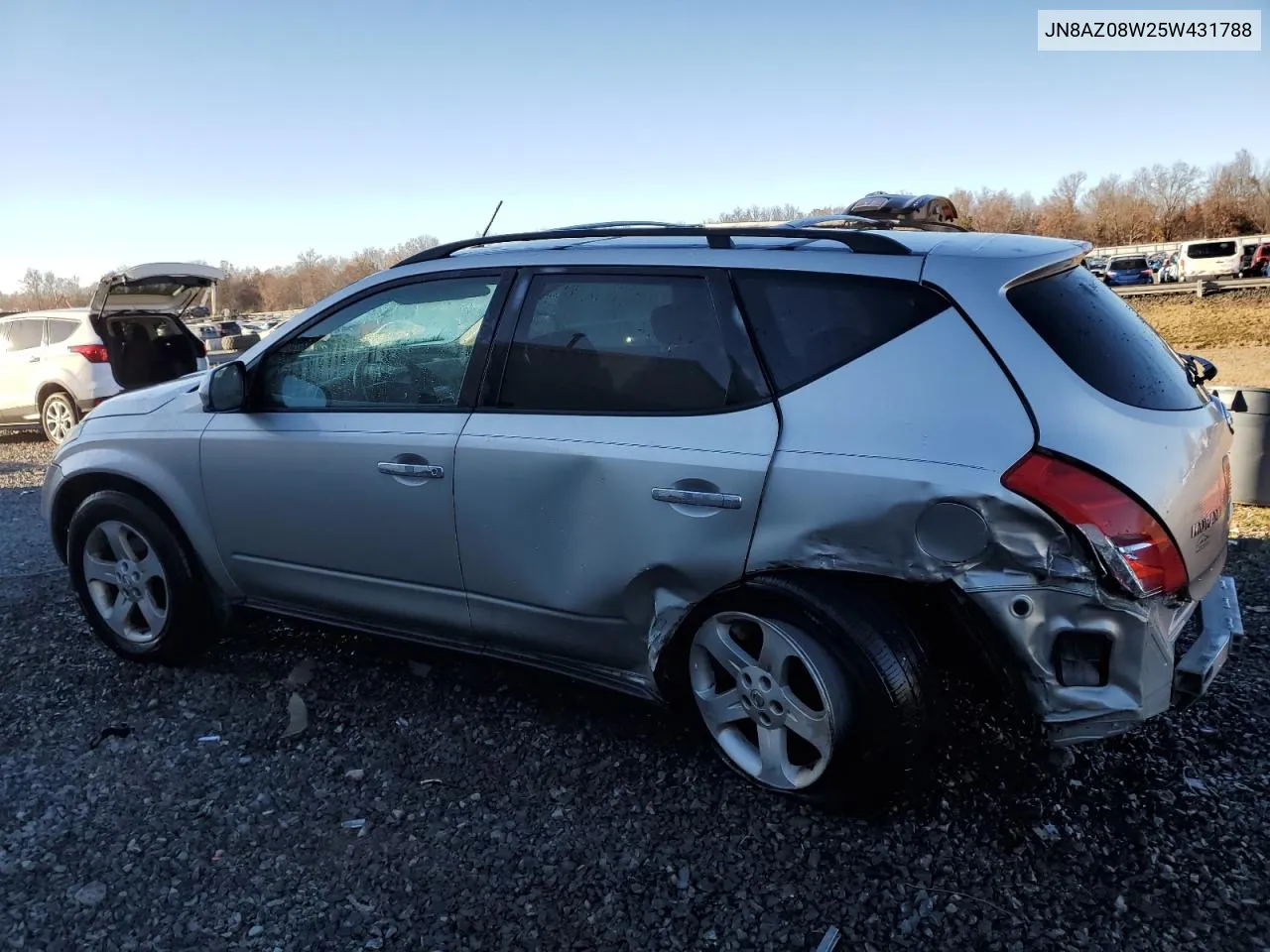 2005 Nissan Murano Sl VIN: JN8AZ08W25W431788 Lot: 80266084