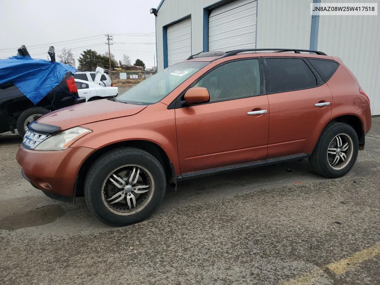 2005 Nissan Murano Sl VIN: JN8AZ08W25W417518 Lot: 80737524