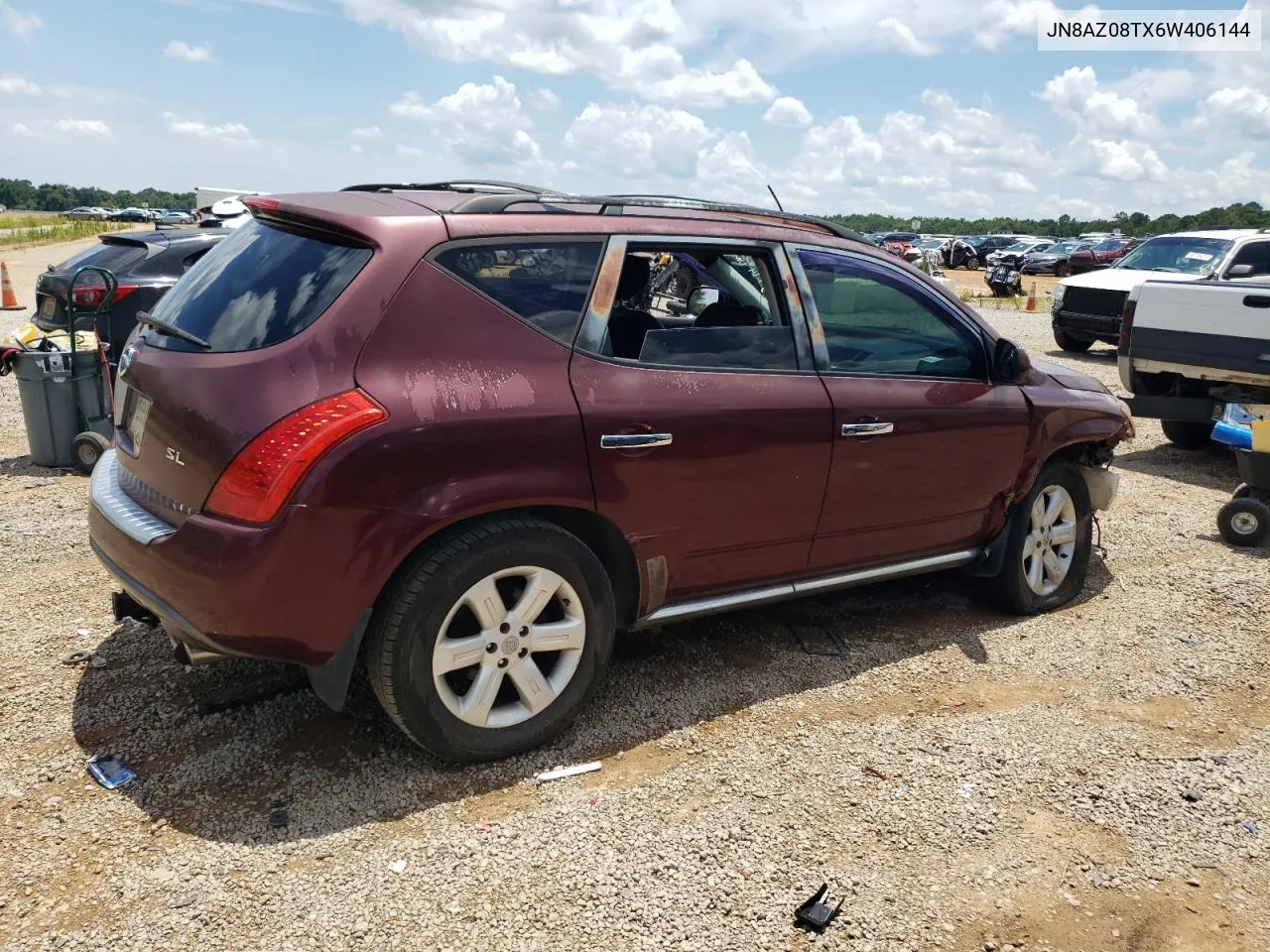 2006 Nissan Murano Sl VIN: JN8AZ08TX6W406144 Lot: 60207384