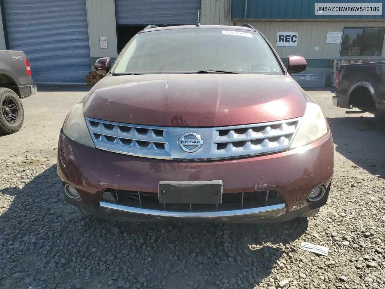 2006 Nissan Murano Sl VIN: JN8AZ08W86W540189 Lot: 63255414