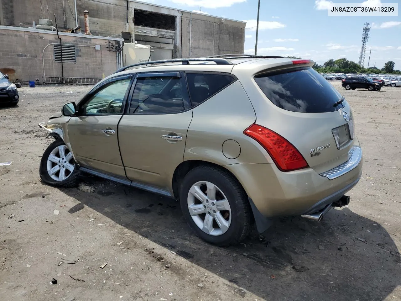 2006 Nissan Murano Sl VIN: JN8AZ08T36W413209 Lot: 67753134