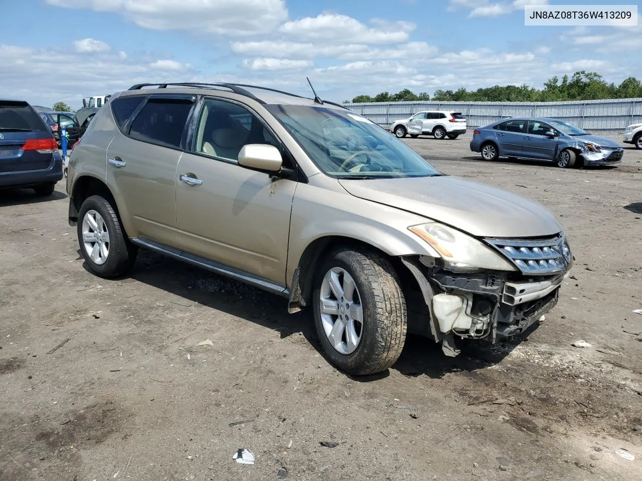 2006 Nissan Murano Sl VIN: JN8AZ08T36W413209 Lot: 67753134