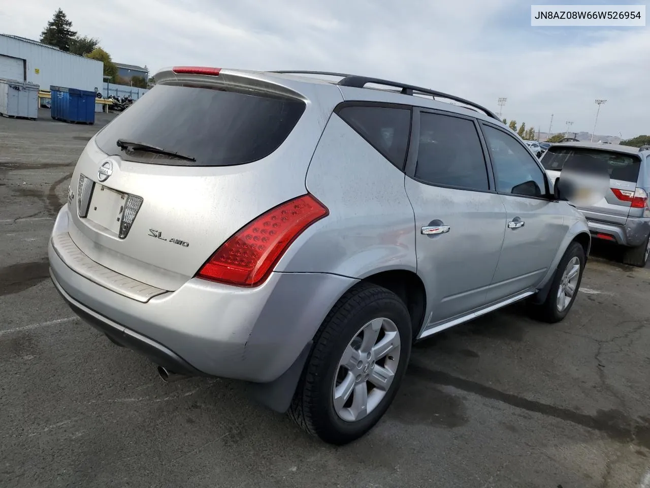 2006 Nissan Murano Sl VIN: JN8AZ08W66W526954 Lot: 71858704