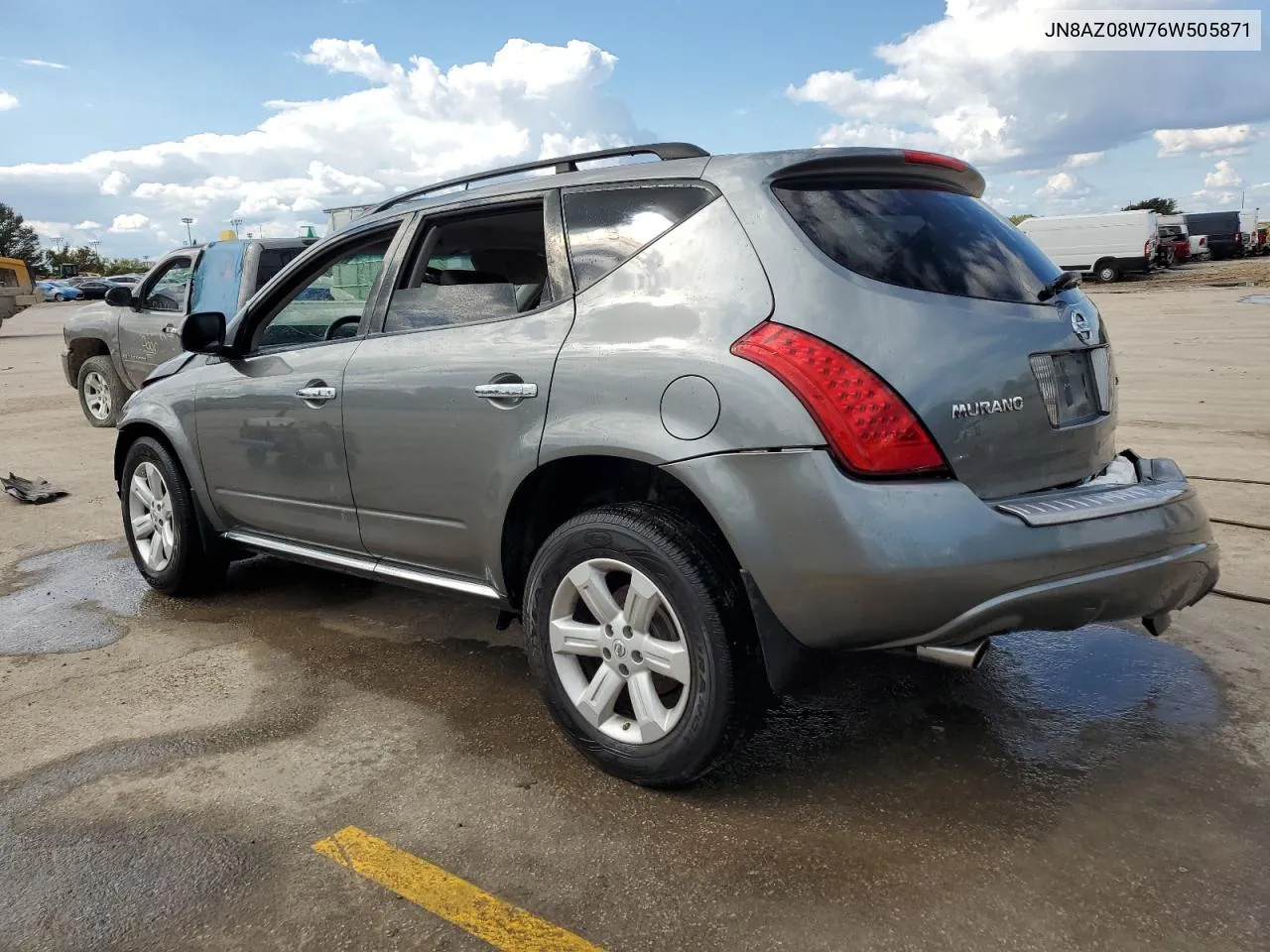 2006 Nissan Murano Sl VIN: JN8AZ08W76W505871 Lot: 72713984