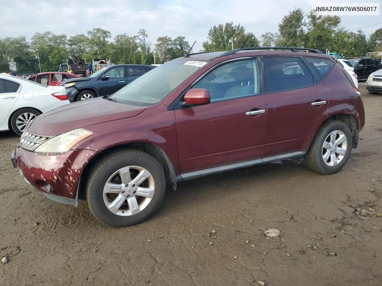 2006 Nissan Murano Sl VIN: JN8AZ08W76W506017 Lot: 74061774