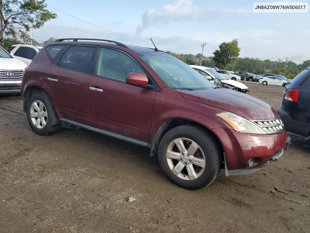 2006 Nissan Murano Sl VIN: JN8AZ08W76W506017 Lot: 74061774