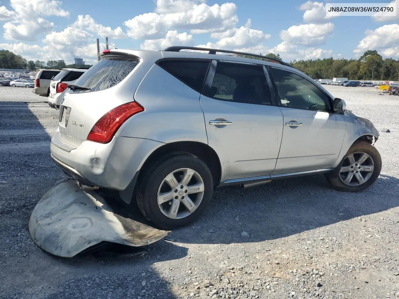 2006 Nissan Murano Sl VIN: JN8AZ08W36W524790 Lot: 74215194