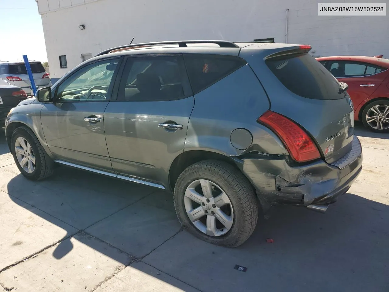 2006 Nissan Murano Sl VIN: JN8AZ08W16W502528 Lot: 74461844