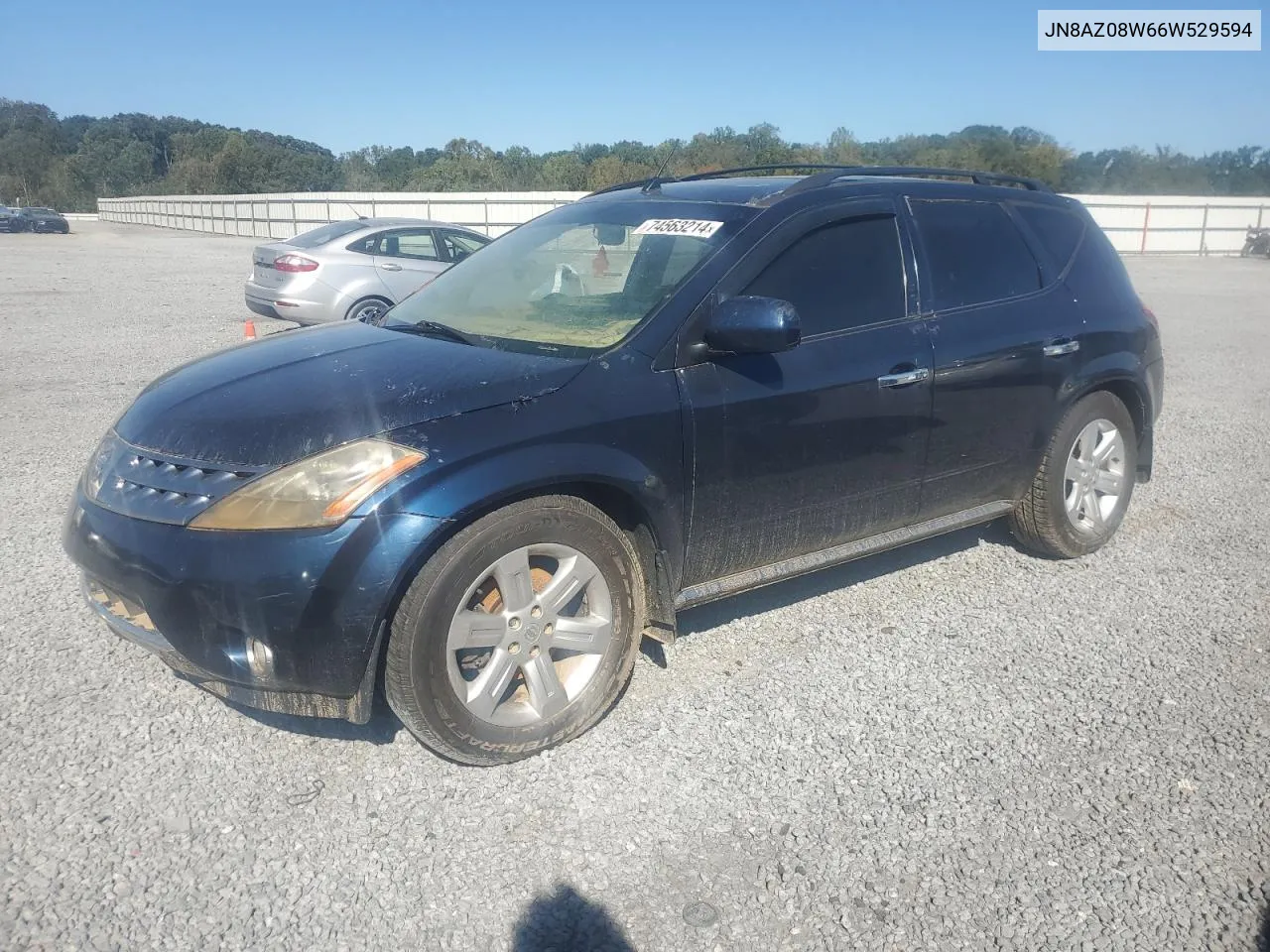 2006 Nissan Murano Sl VIN: JN8AZ08W66W529594 Lot: 74563214