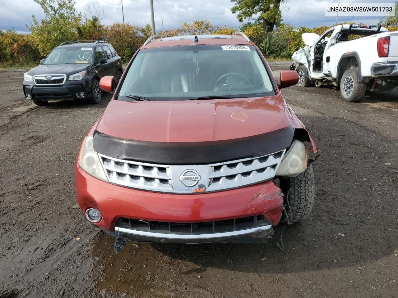 2006 Nissan Murano Sl VIN: JN8AZ08W86W501733 Lot: 75010994